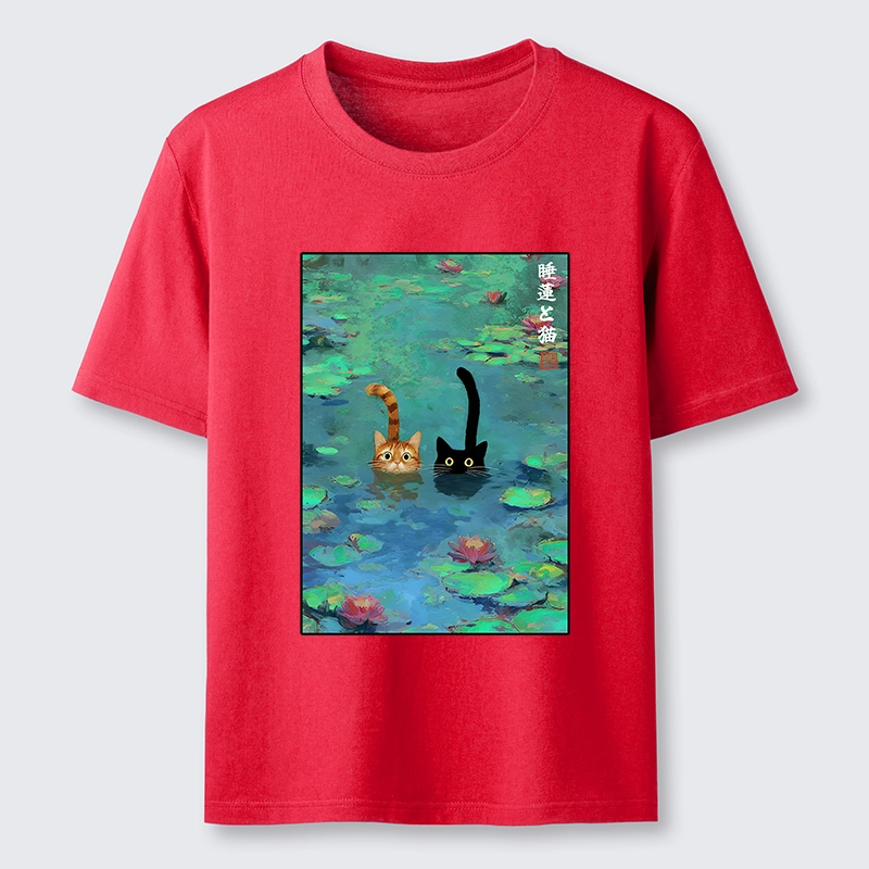 Tokyo-Lion Funny Cats Swimming In Lilies Classic T-Shirt