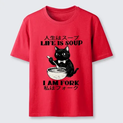 Tokyo-Lion Life Is Soup Cat Humor Meme Classic T-Shirt