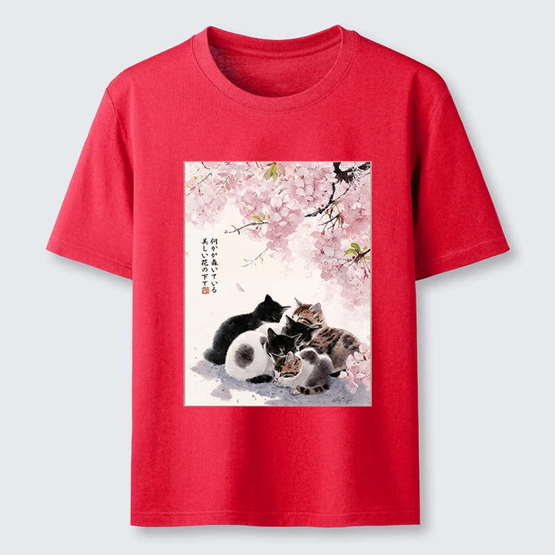 Tokyo-Lion Cute Cats Sakura Garden Classic T-Shirt