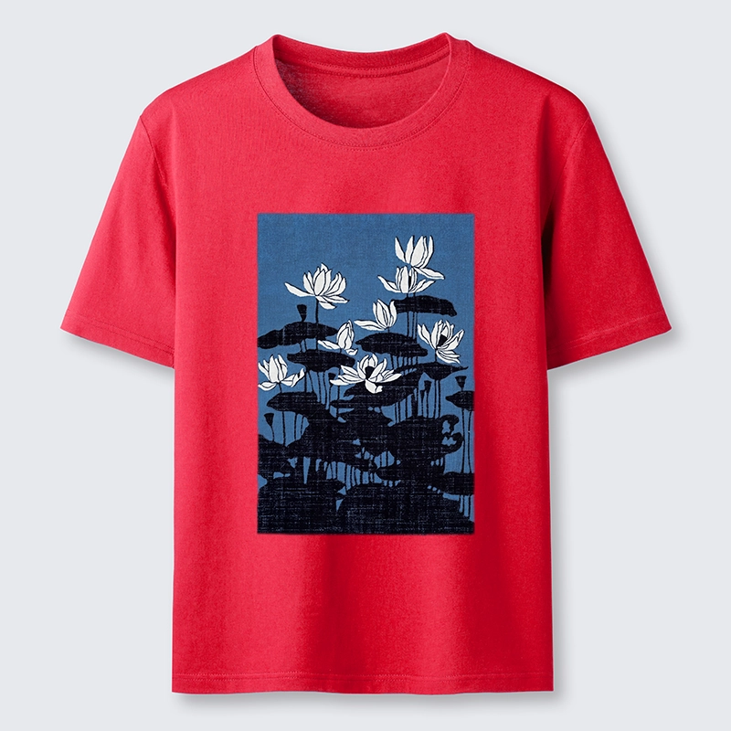 Tokyo-Lion Blue Lotus Japanese Art Classic T-Shirt
