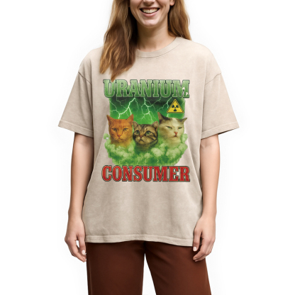 Tokyolion Uranium Consumer Cat Washed T-Shirt