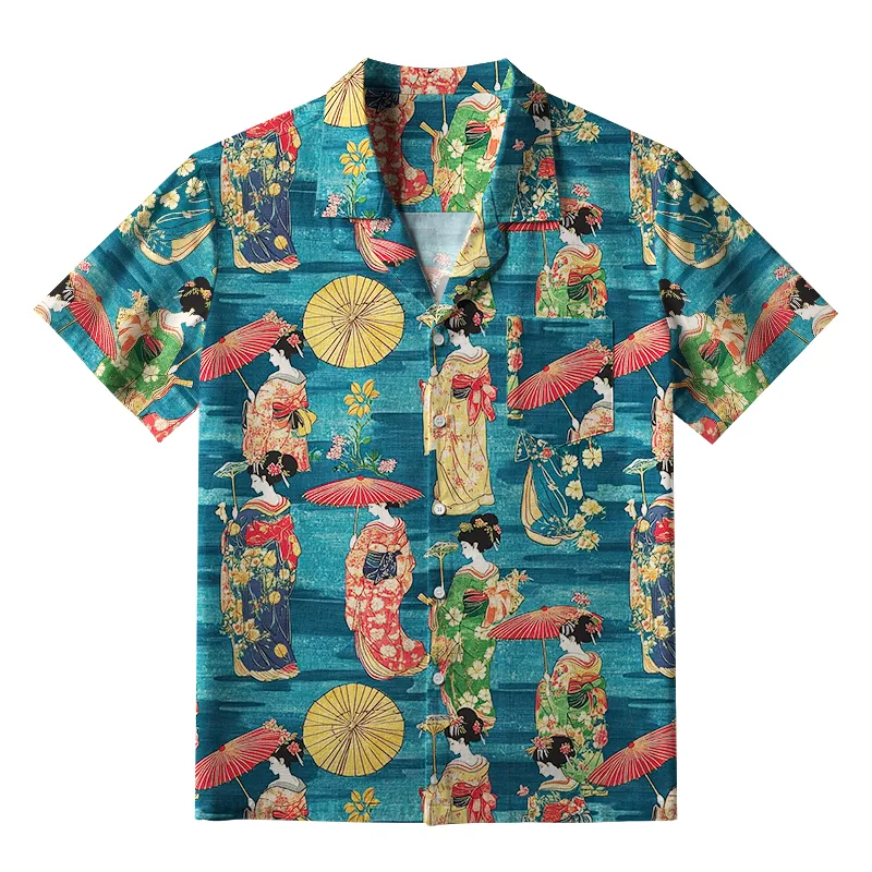 Tokyo-Lion Japanese Geisha Aloha Hawaiian Shirt