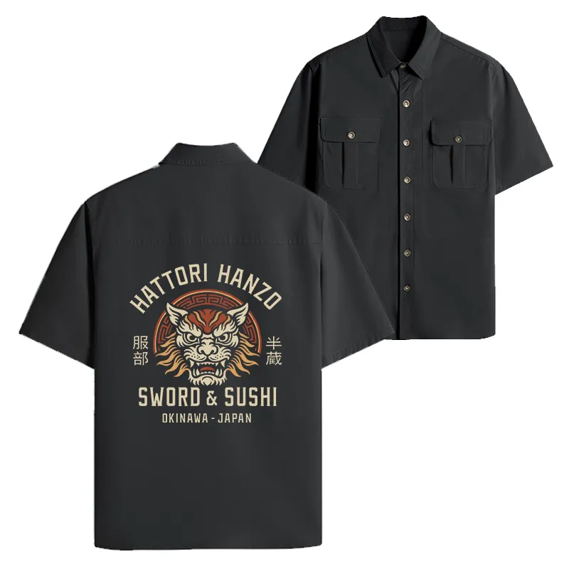 Tokyo-Lion Hattori Lion Japanese Samurai Work Shirt-Tokyo-Lion