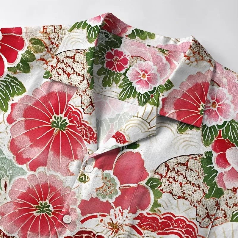 Tokyo-Lion Bright Flowers Aloha Hawaiian Shirt