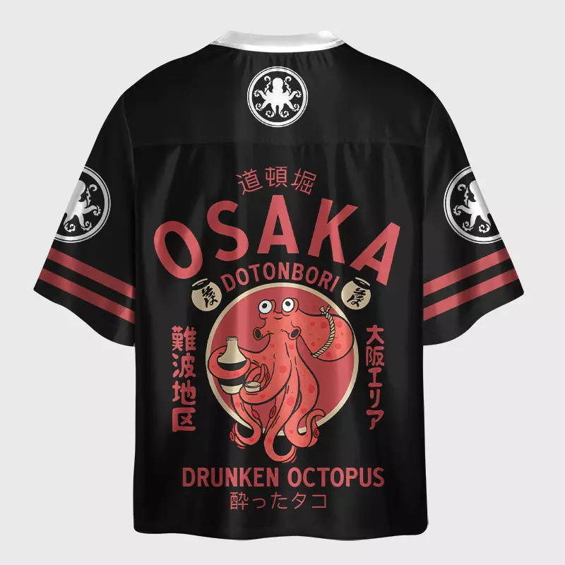 Tokyo-Lion Vintage Japanese Octopus Glossy Oversized Jersey