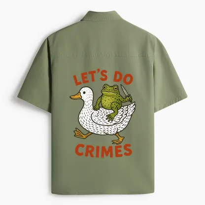 Tokyo-Lion Frog Ready To Commit Crime Work Shirt-Tokyo-Lion