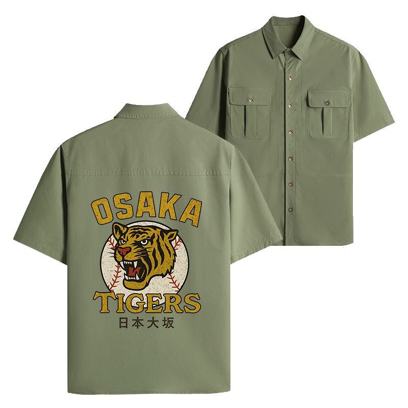 Tokyo-Lion Funny Osaka Lions Work Shirt-Tokyo-Lion