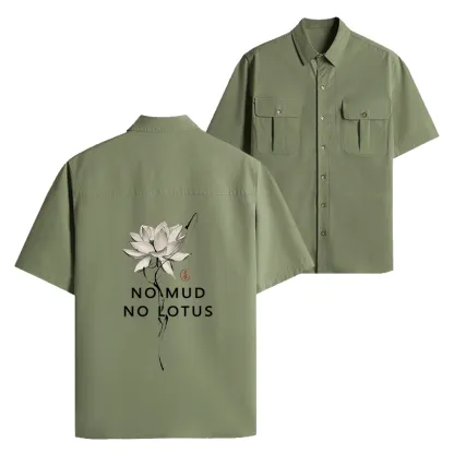Tokyo-Lion  Japanese Zen Lotus Work Shirt