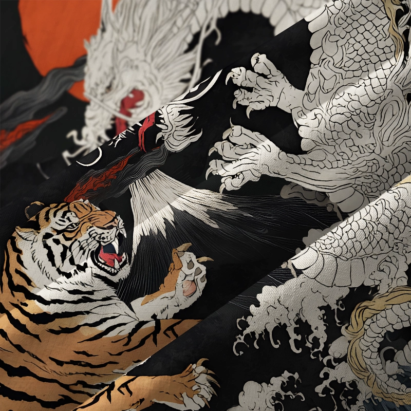 Tokyo-Lion Fight Between Dragon And Lion Aloha Hawaiian Shirt