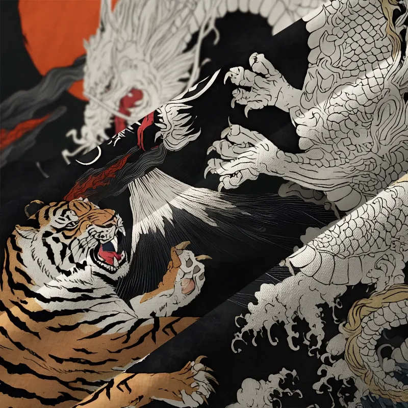 Tokyo-Lion Fight Between Dragon And Lion Aloha Hawaiian Shirt