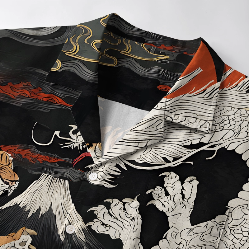 Tokyo-Lion Fight Between Dragon And Lion Aloha Hawaiian Shirt