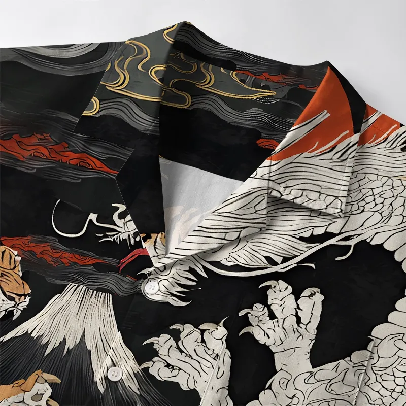 Tokyo-Lion Fight Between Dragon And Lion Aloha Hawaiian Shirt