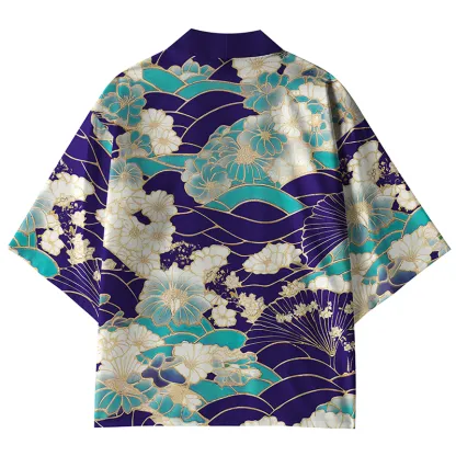Tokyo-Lion Flower Wave Kimono Cardigan