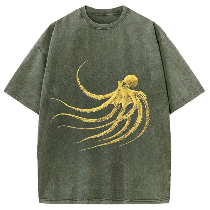 Tokyolion Retro Octopus Washed T-Shirt