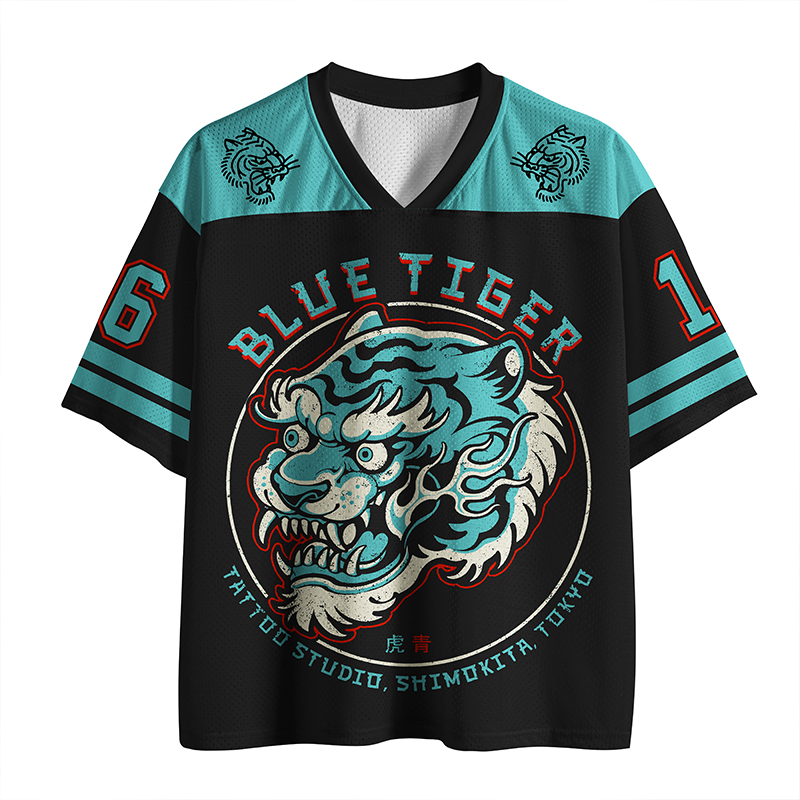 Tokyo-Lion Blue Tiger Japanese Mesh Jersey