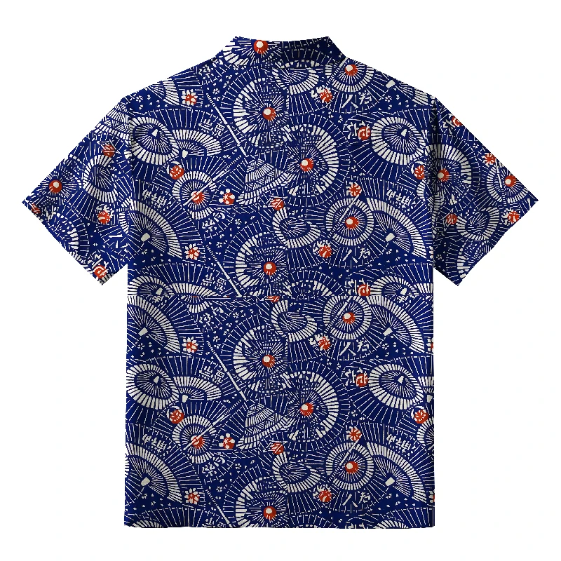 Tokyo-Lion Japanese Retro Folding Fan Hawaiian Shirt