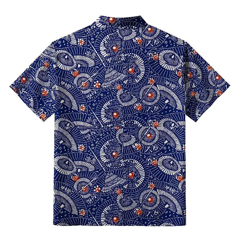 Tokyo-Lion Japanese Retro Folding Fan Hawaiian Shirt