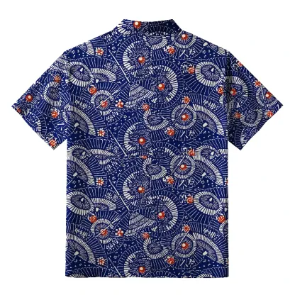 Tokyo-Lion Japanese Retro Folding Fan Hawaiian Shirt