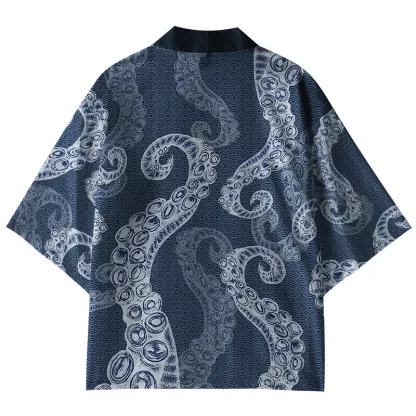 Tokyo-Lion Octopus Tentacles Japanese Kimono Cardigan
