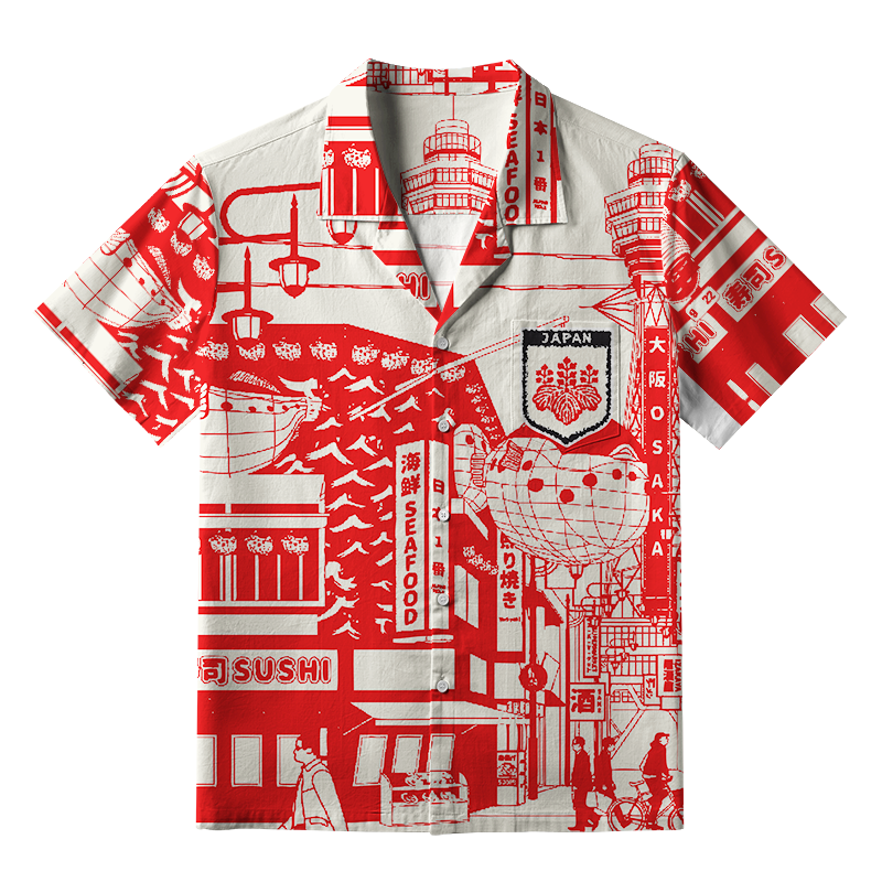 Tokyo-Lion Osaka Street Aloha Hawaiian Shirt