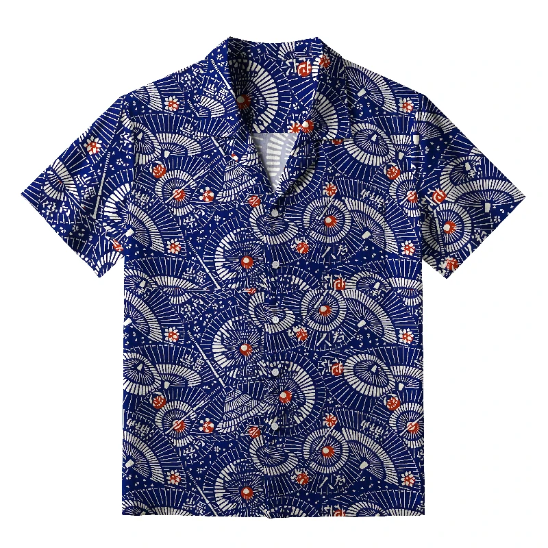Tokyo-Lion Japanese Retro Folding Fan Hawaiian Shirt