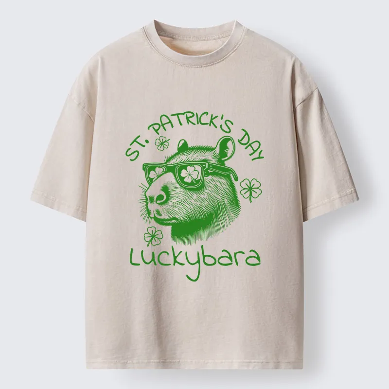 Tokyo-Lion St Patrick's Day Capybara Meme Washed T-Shirt