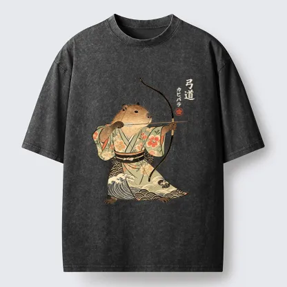 Tokyo-Lion Capybara Archery Washed T-Shirt