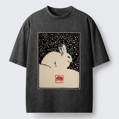 Tokyo-Lion Rabbit In The Snow Washed T-Shirt