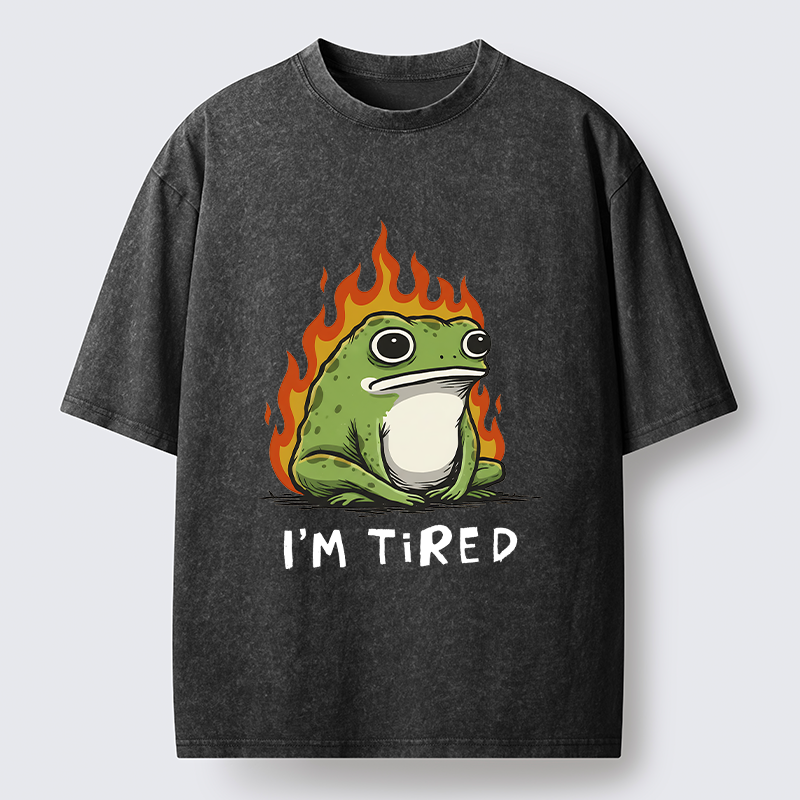 Tokyo-Lion Tired Frog Japan Washed T-Shirt
