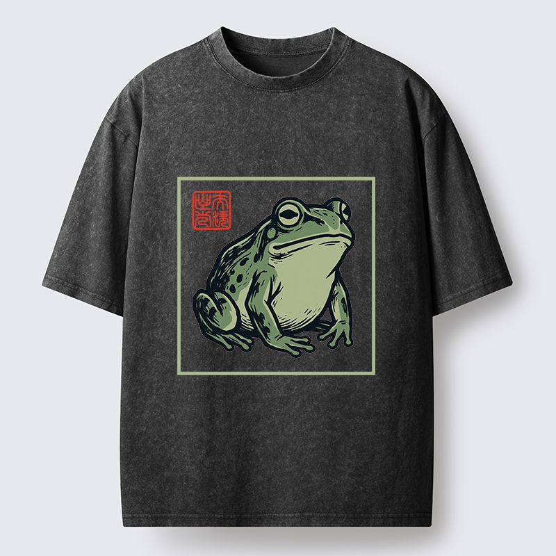 Tokyo-Lion Zen Frog Washed T-Shirt
