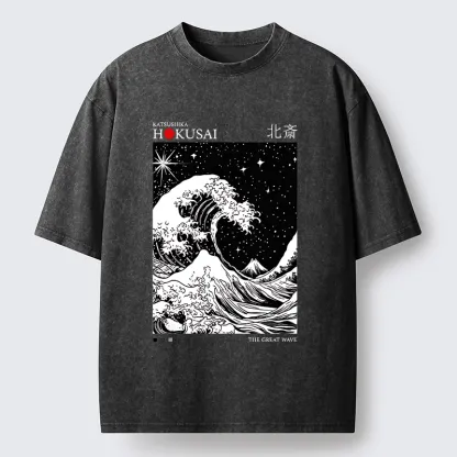 Tokyo-Lion Retro Wave Japan Washed T-Shirtt-Tokyo-Lion