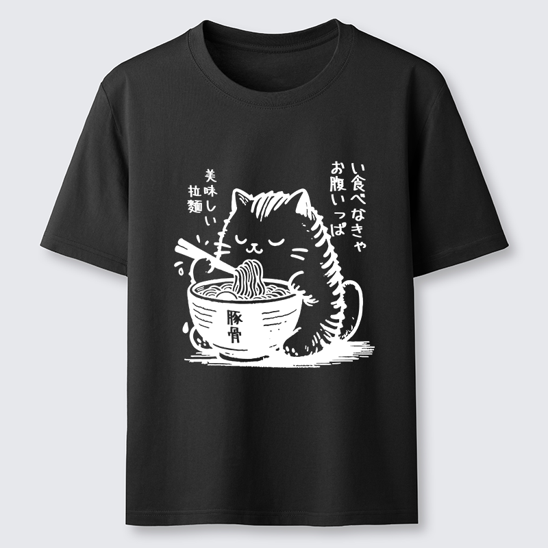 Tokyo-Lion Funny Cute Cat Eating Ramen Japan Classic T-Shirt