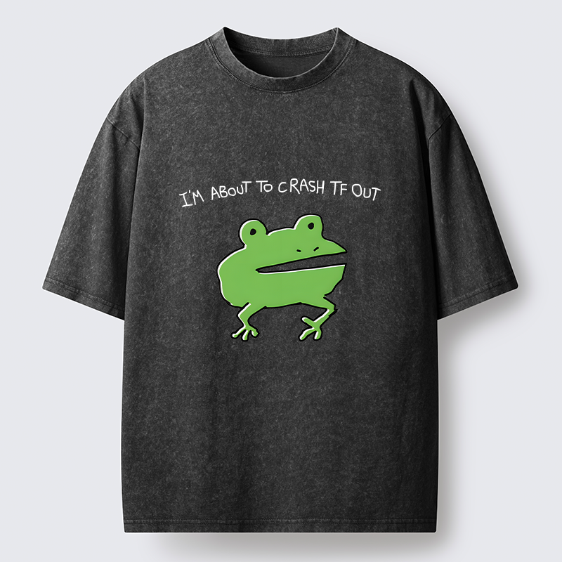 Tokyo-Lion Very Sleepy Frog Funny Washed T-Shirt