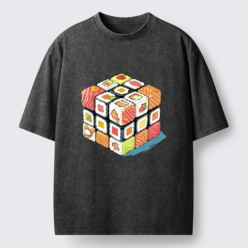 Tokyo-Lion Sushi Rubik's Cube Washed T-Shirt