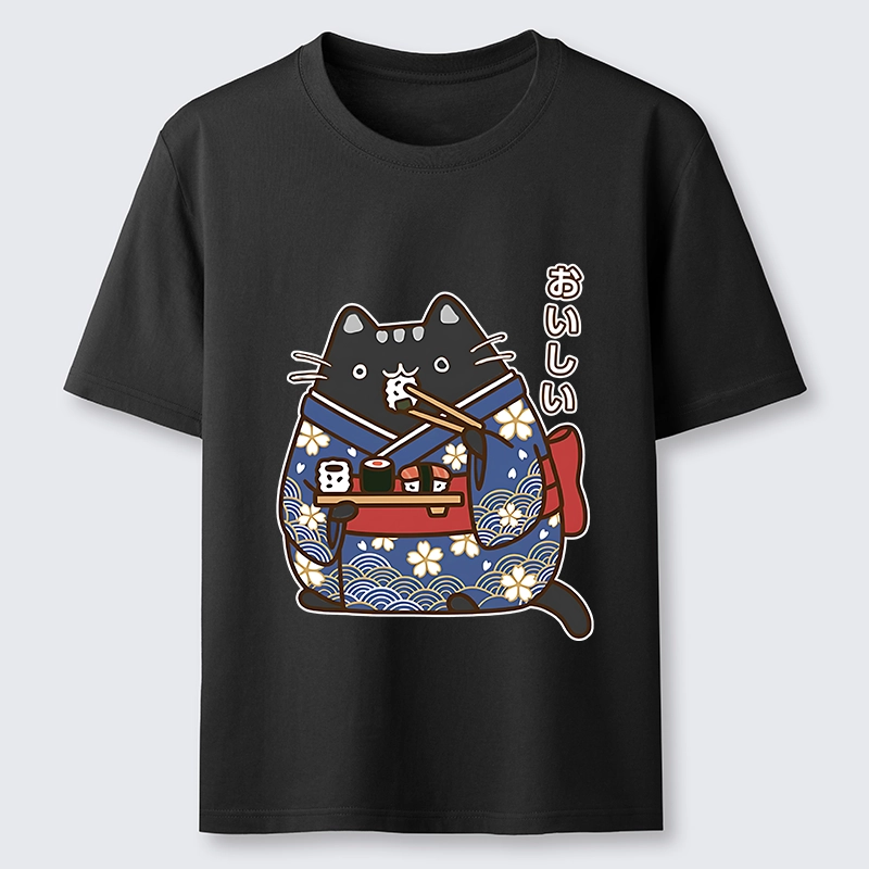 Tokyo-Lion Geisha Cat Sushi Classic T-Shirt