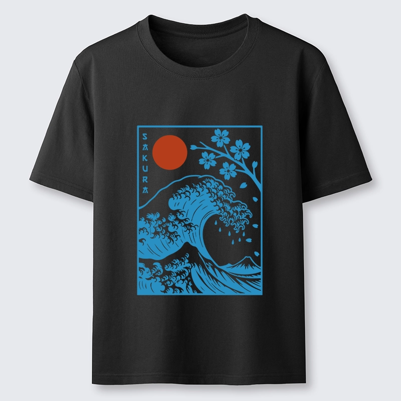 Tokyo-Lion Japanese The Great Wave And Sakura Classic T-Shirt