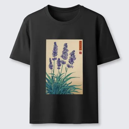 Tokyo-Lion Japanese Art Lavender Flower Classic T-Shirt-Tokyo-Lion