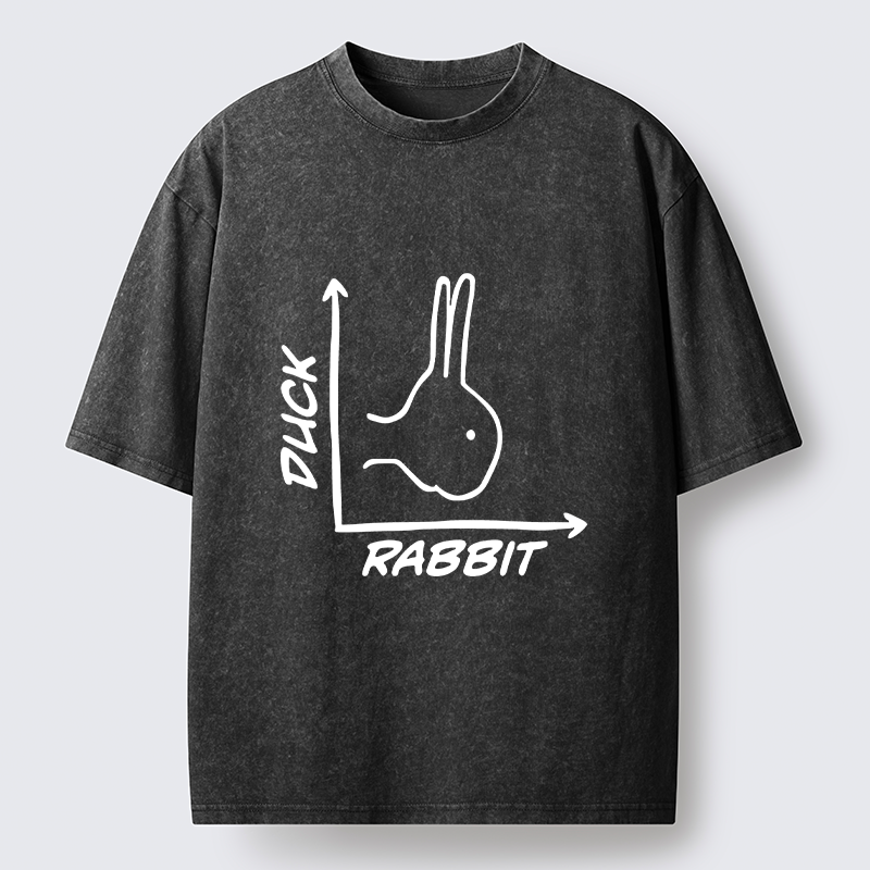 Tokyo-Lion Rabbit Or Duck Funny Washed T-Shirt-Tokyo-Lion