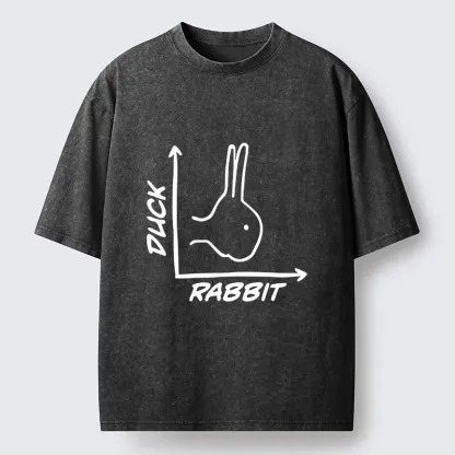 Tokyo-Lion Rabbit Or Duck Funny Washed T-Shirt-Tokyo-Lion