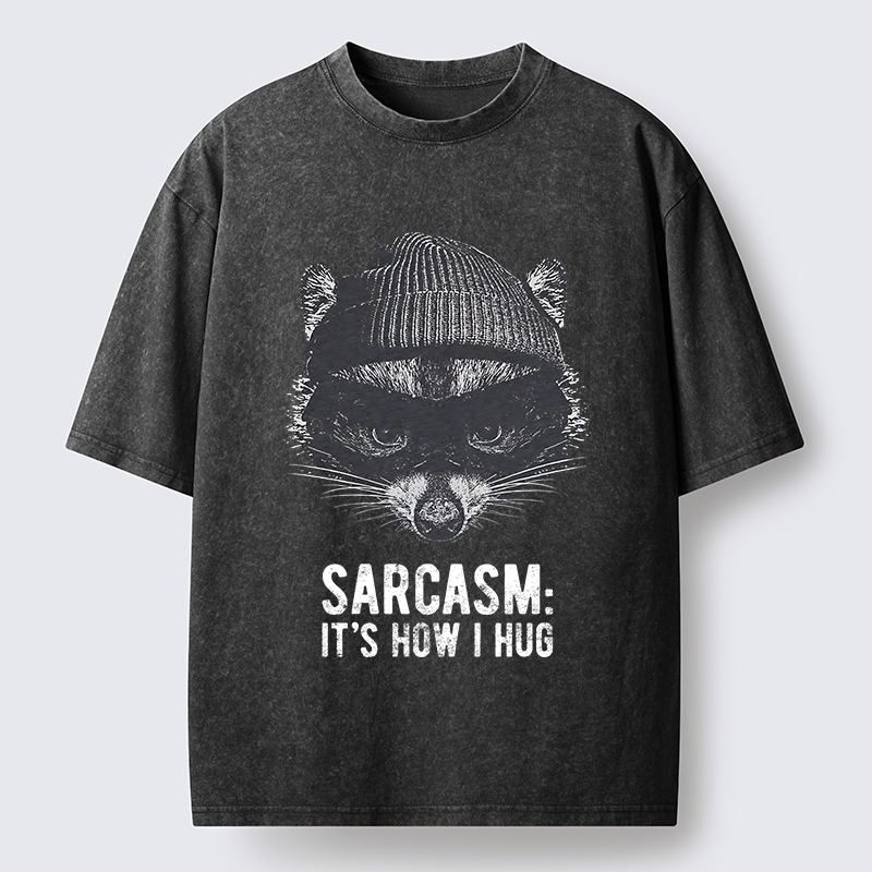 Tokyo-Lion Raccoon's Sarcasm Washed T-Shirt