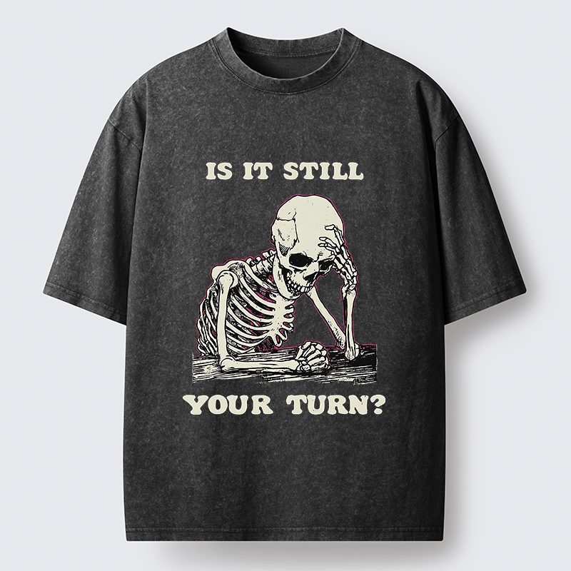 Tokyo-Lion Waiting To Become A Skeleton Washed T-Shirt