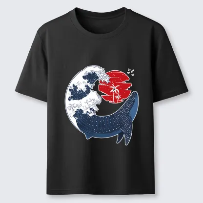 Tokyo-Lion Japanese Whale Wave Classic T-Shirt