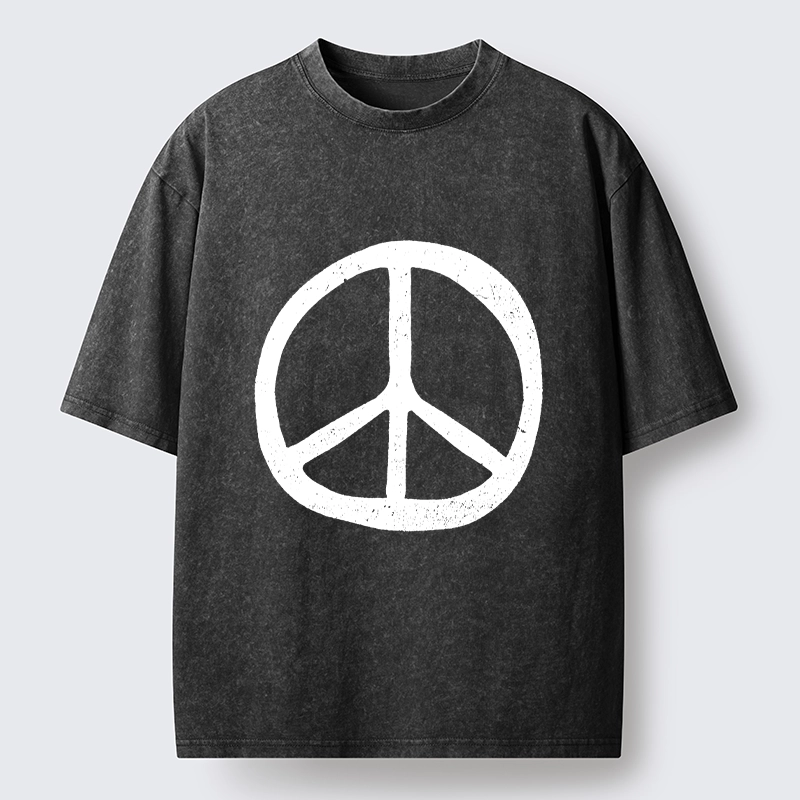 Tokyo-Lion Peace Symbol Washed T-Shirt-Tokyo-Lion