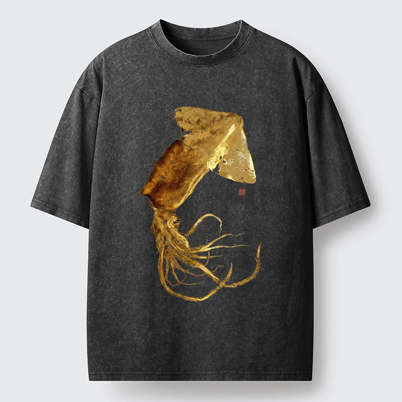 Tokyo-Lion Golden Squid Washed T-Shirt