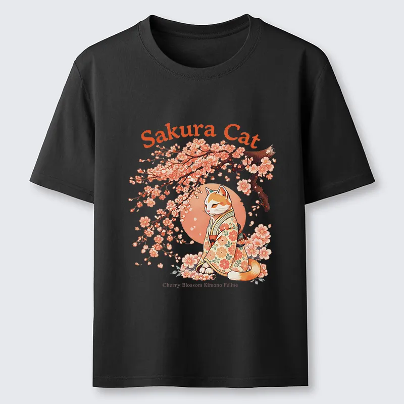 Tokyo-Lion Cat Under The Sakura Classic T-Shirt