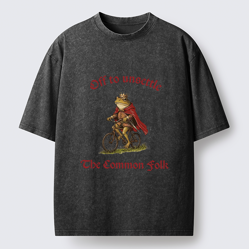 Tokyo-Lion Frog King Funny Washed T-Shirt-Tokyo-Lion