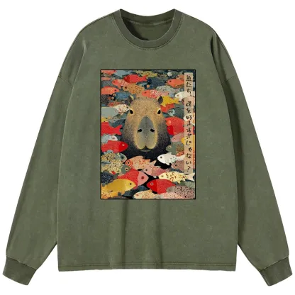 Tokyo-Lion Am I Too Lovable? Washed Long Sleeve T-Shirt