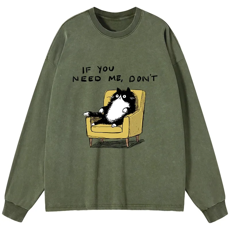 Tokyo-Lion Unavailable Cat Washed Long Sleeve T-Shirt