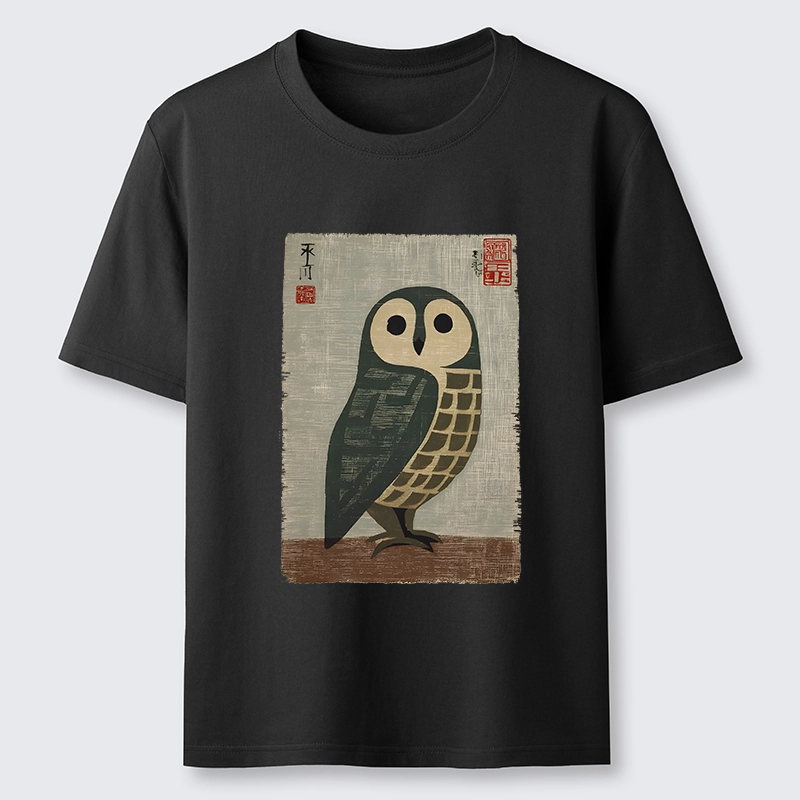 Tokyo-Lion Traditional Owl In Japanese Art Classic T-Shirt