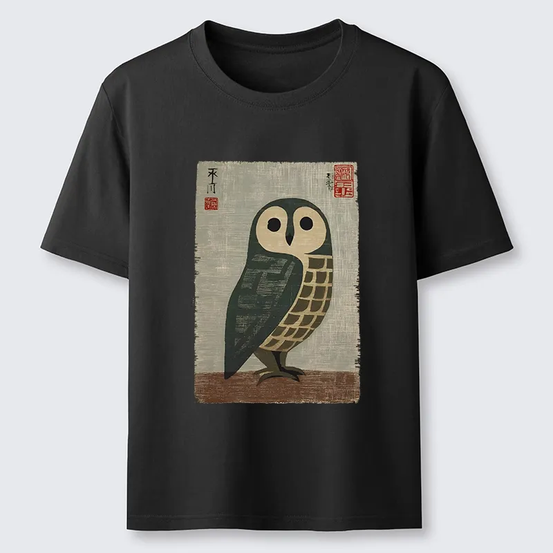 Tokyo-Lion Traditional Owl In Japanese Art Classic T-Shirt